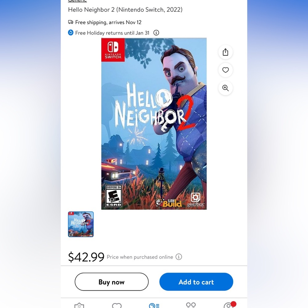Hello Neighbor 2 switch game